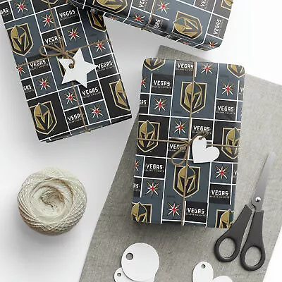 Las Vegas Golden Knights NHL Hockey Birthday Gift Wrapping Papers Holiday • $36.68