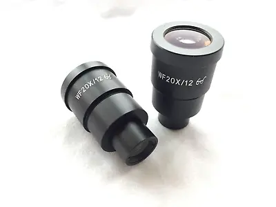 2 Pcs WF20X /12mm High Eye-point Eyepiece Lens For Compound Microscope 30mm • $32