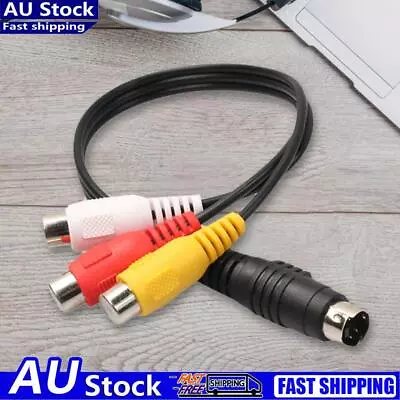 4 Pin S-Video To 3 RCA Adapter Cable Black TV Adapter Cable For Computer Laptop • $7.12