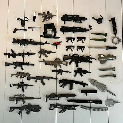 LARGE LOT Vintage Miniature Toy Gun Lot Plastic Soldiers Weapon Rifle Bomb Belts • $52.12