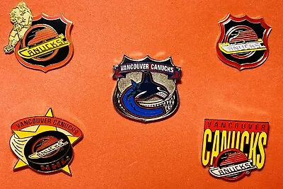 NHL National Hockey League VANCOUVER CANUCKS 5 Pin Lot Lic NHL Pin Ship USA • $19.99