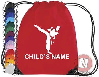Personalised Martial Arts Karate Judo Kit Bag. Drawstring - Add Child's Name • £6.49