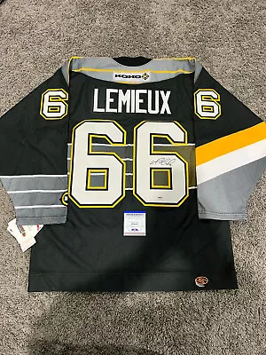 MARIO LEMIEUX Pittsburgh Penguins SIGNED Autograph JERSEY Robo Gradient PSA COA • $1274.74