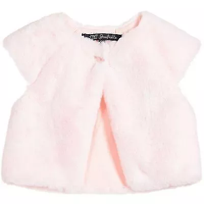 Lili Gaufrette Girls Pale Pink Synthetic Fur Gilet 3 Years • £35