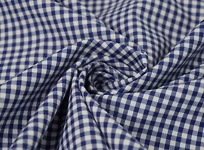 1/8  Polycotton Gingham Fabric Checked Squares Soft Dress Craft Uniform Material • £94.99