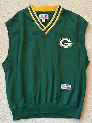 VTG Pro Line Starter Green Bay Packers Sweater Vest 90s NFL Mens Large Football • $23.84