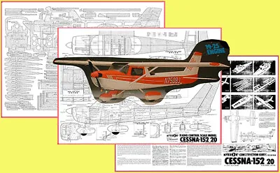 Model Airplane Plans (RC): OK Pilot CESSNA 152-20 Scale 54  For .19-.25 Engine • $42.15