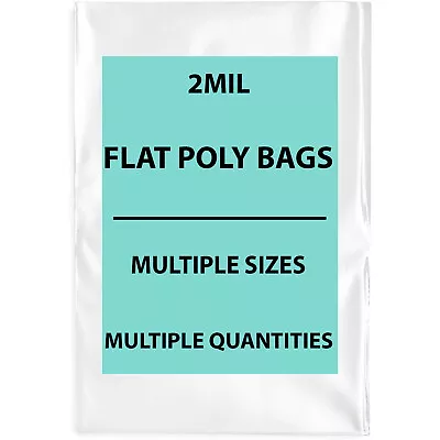 Multiple Sizes And Bags Clear LDPE Poly Bag 2Mil Flat Open Top Plastic Packaging • $24.11