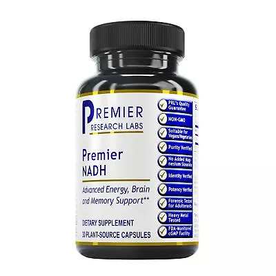 PR Labs - Premier NADH - Brain & Memory Support - 30 Plant-Source Capsules • $37.91