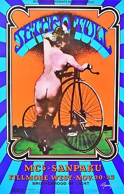 MC5 Jethro Tull Concert Poster BG203 Signed Randy Tuten 1969 • $386.75