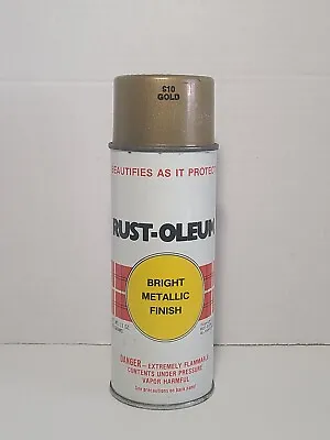 Vintage RUST-OLEUM Gold Metallic #910 Spray Paint Can 1978 USED • $18.95