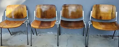 4 Mid Century Modern Italian DSC 106 Chairs By Giancarlo Piretti For Castelli • $750