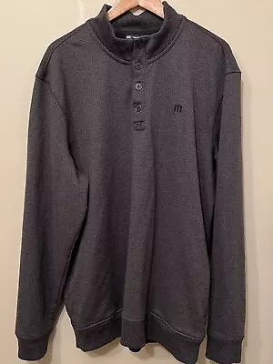 Travis Matthew Men's XXL Grey Pullover Golf Wind Shirt Jacket Cotton Blend • $39.95