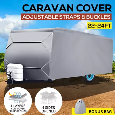 Caravan Cover Campervan Van 4 Layer Heavy Duty 22-24FT UV Carry Bag Covers • $169.99