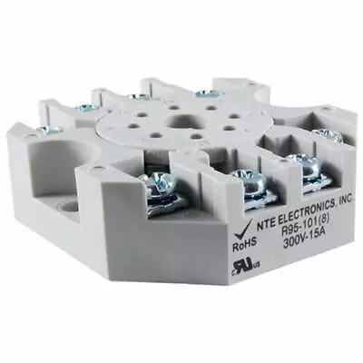 NTE R95-101 8 Pin Octal Base Relay Socket ~ Surface Mount W/Clamp Screws • $5.99