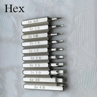 HEX 4mm Screwdriver Micro Bits Set H0.7 0.9 1.0 1.3 1.5 2.0 2.5 3.0 3.5 4.0 • $9.95