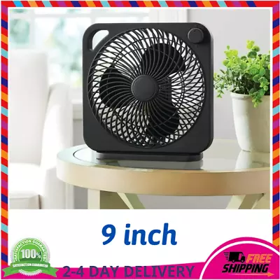 Mainstays 9 Inch Personal Box Fan With 3 Speeds Bk Small But Powerful Quiet • $16.59