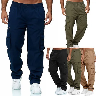 Men's Flex Cargo Trousers Heavy Duty Stretch Casual Pants US • $12.34