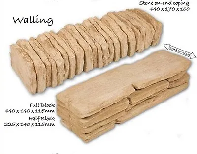 Dry Stone Walling - Concrete Cast Coping -  Garden Patio Double Walls Fencing UK • £98.50