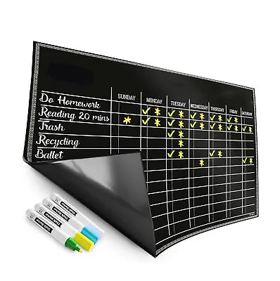 Magnetic Daily Reward Chore Chart Dry Erase For Kids Adults Refrigerator 17x12 • $14.95