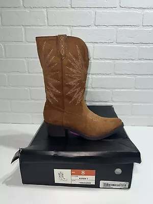 New In Box LILIANA ASPEN-1 MID HIGH COWBOY BOOTS - TAN SUEDE SIZE 8 $258 • $105