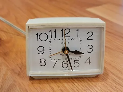 Westclox Bold II 22190 Dialite Vintage Bedside Alarm Clock White USA • $29.99