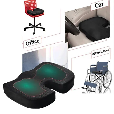 Orthopedic Memory Foam Seat Cushion Back Car Lumbar Tail Bone Coccyx Pain Relief • £10.48