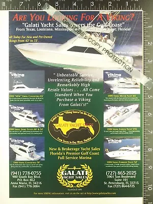 1999 ADVERTISING AD For Galati Viking 55 Convertible Expres Boat Yacht 2000 2001 • $12.50