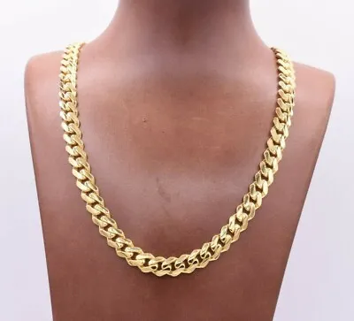 9mm Miami Cuban Royal Link Chain Necklace Box Clasp Real 14K Yellow Gold • $2159.99