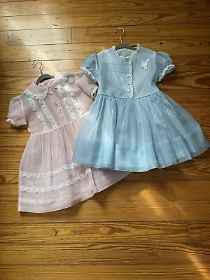 Vintage 50s Girls Sheer Dress Lot Size 2/3T Pastel • $49.99