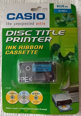 Casio Disc Title Printer CW-100 Ink Ribbon Cassette Blue Ink TR-18BU-s • $4.99