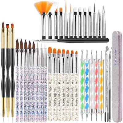 41Pcs Nail Art Brushes Set Nail Dotting Tools Drawing Pens Nail Art Design  • $14.16