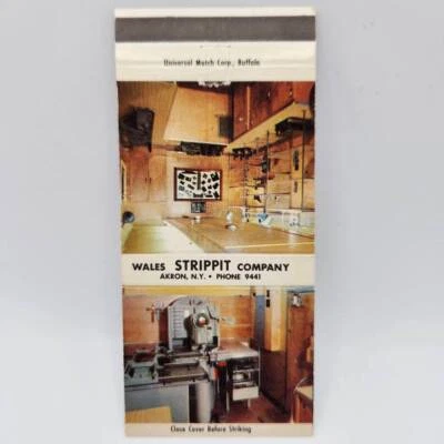 $4.84 • Buy Vintage Matchcover Wales Strippit Company Akron New York Houdaille Industries In