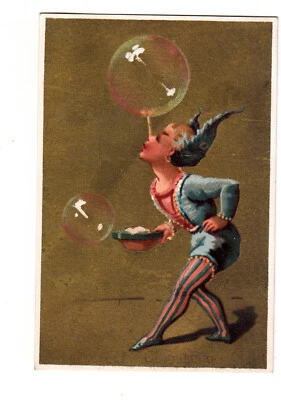 $1.45 • Buy Jester In Tights Balancing Bubbles On Nose No Advertising Vict Card C1880s