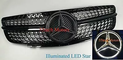 ✅ Mercedes R230 Diamond SL500 SL600 Grille Grill LED Illuminated STAR Emblem SBK • $299.99