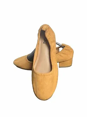 Brash Mustard Yellow  1 Inch Flats Suede Women’s Shoes Size 7 (EUR 37.5) • $19