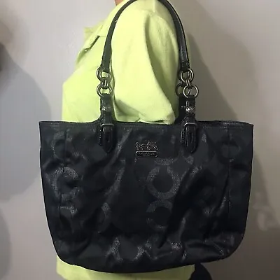 Coach Mia Signature Black Satchel Shoulder Tote Purse Handbag G1073-15746 KE • $59.91