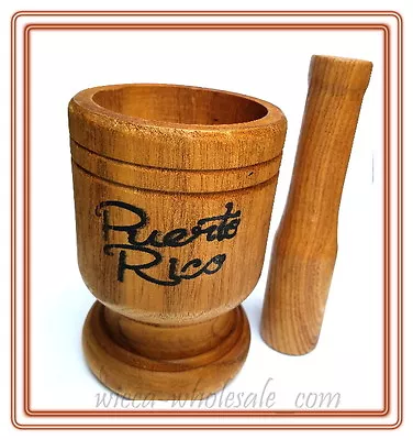 Lot Of 2 Puerto Rico Wood Mortar & Pestle Pylon Pilon Madera - Rican Mofongo • $29.75