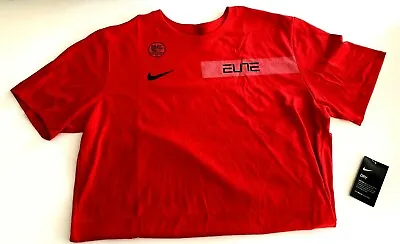 Nike Elite Men's Red Cotton Basketball Tee Shirt Dri-Fit Size XL 897310 657 • $19.99