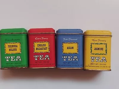 John Wagner &  Sons Vintage Tea Sampler Tins Formosa Oolong English Jasmine Assa • $15.99