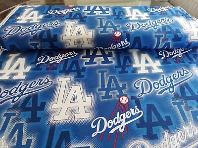 MLB 100 % Cotton Fabric LA Dodgers Sold By Yard • $16.99