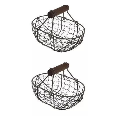  2 Pack Storage Basket Fruit Trays Practical Bread Countertop Egg Eggs • £15.95