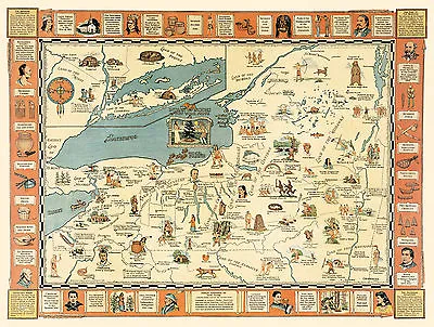 Early Map Indian Episodes New York State Hodenosaunee Native American Wall Print • $37.95