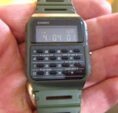 Mens Casio CA53W 8-Digit Calculator Water Resistant-military Green Watch • $19.99