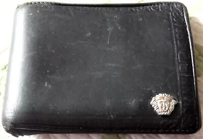 Gianni Versace Black Leather Billfold - La Medusa • $80