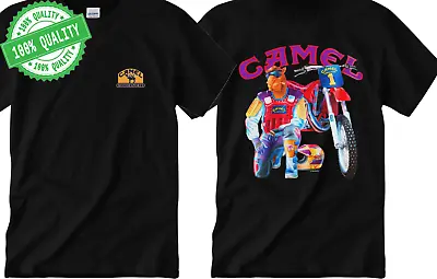 New NOS Vintage 1993 Camel Supercross Single Stitch Pocket Shirt- Black SS4903 • $26.99