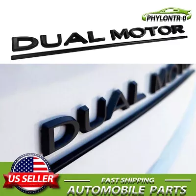 Dual Motor Matte Black Trunk Rear Boot Emblem 3D Badge For Model 3 S X Y • $13.99