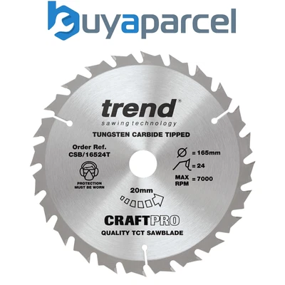 Trend CSB Cordless Circular Saw Blade 165mm X 20mm Bore X 24 Tooth Thin Kerf • £13.90