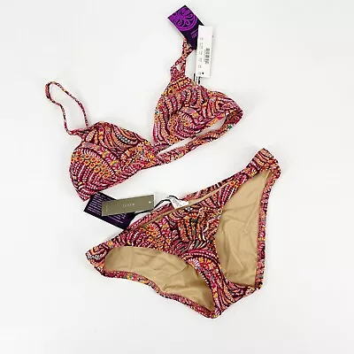 J Crew Liberty Art Fabrics Two Piece Bathing Suit Bikini Swimsuit NWT XS Pink • $35