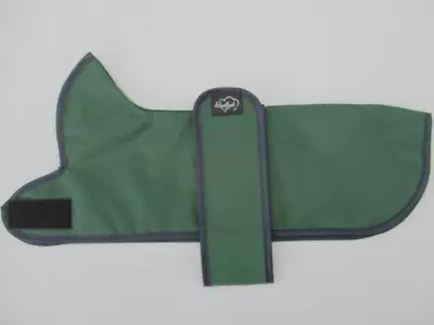 WOODLANDS 14  36cm Waterproof Green Nylon /  Cotton Lined Dachshund Mac Dog Coat • £13.20